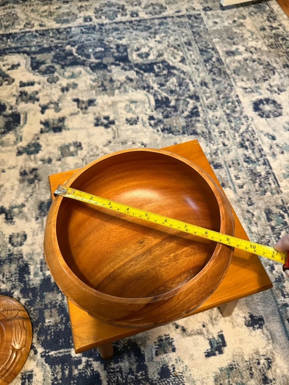 Hand Carved Vintage Wooden Lidded Bowl - Island Motif - READ description